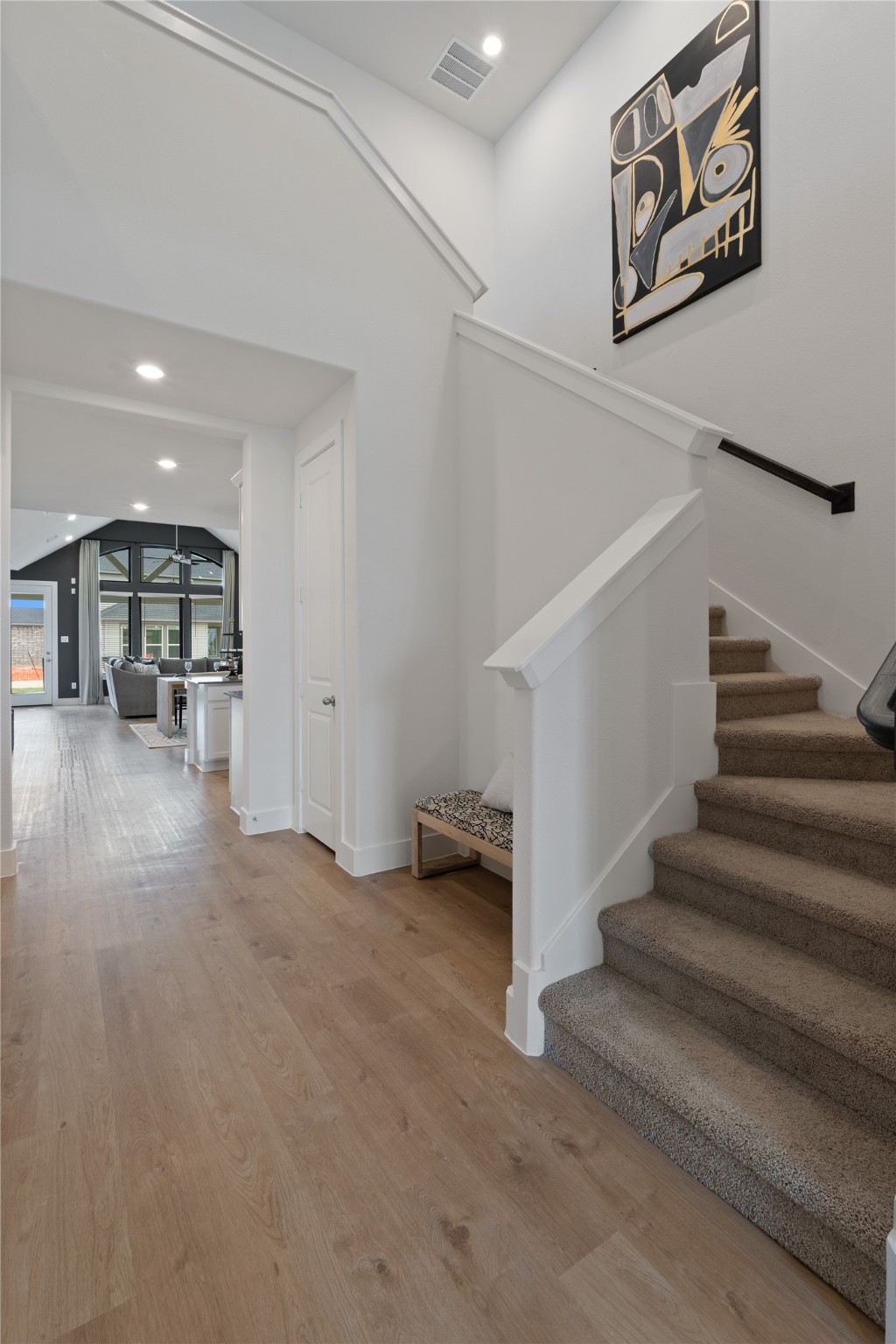 813 Green Ash Way Hempstead, TX 77445 - Photo 3 of 41 a view of an empty room with stairs and a workspace