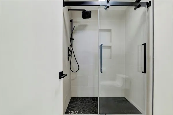 a bathroom with a shower