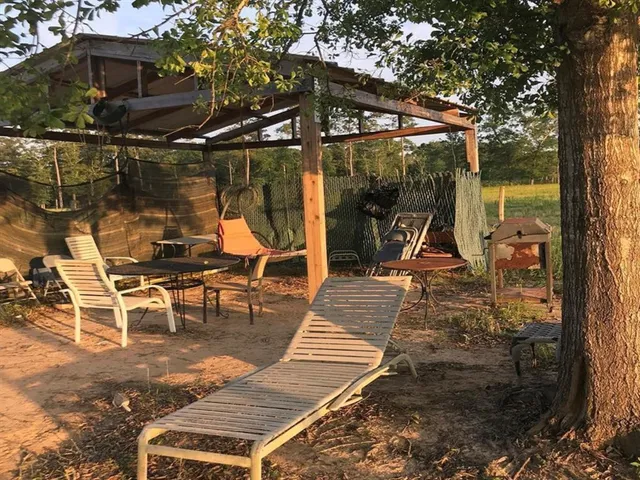 a view of outdoor space with seating