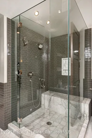 a bathroom with a shower