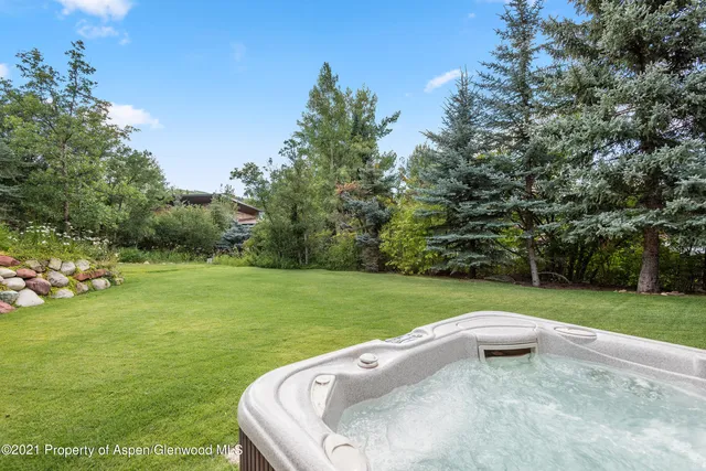 a view of a golf course with a garden