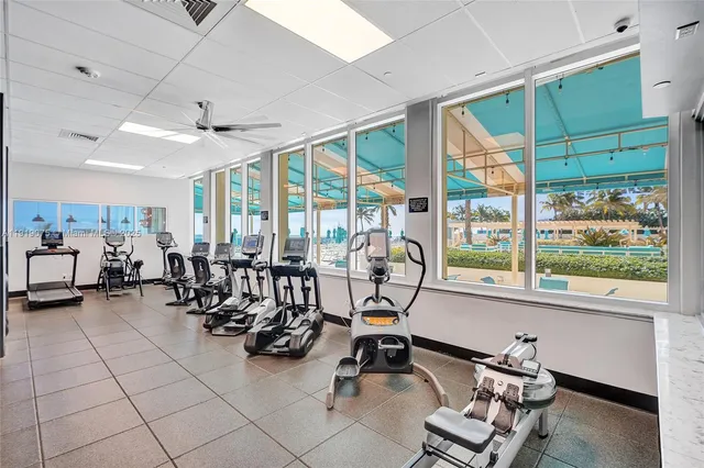 a view of a swimming pool and an outdoor space