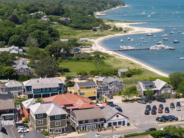 an aerial view of multiple house