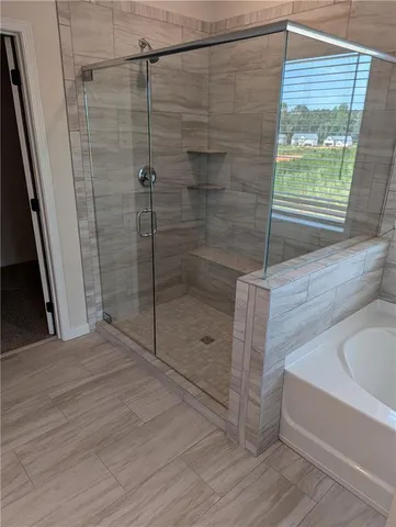 a bathroom with a shower