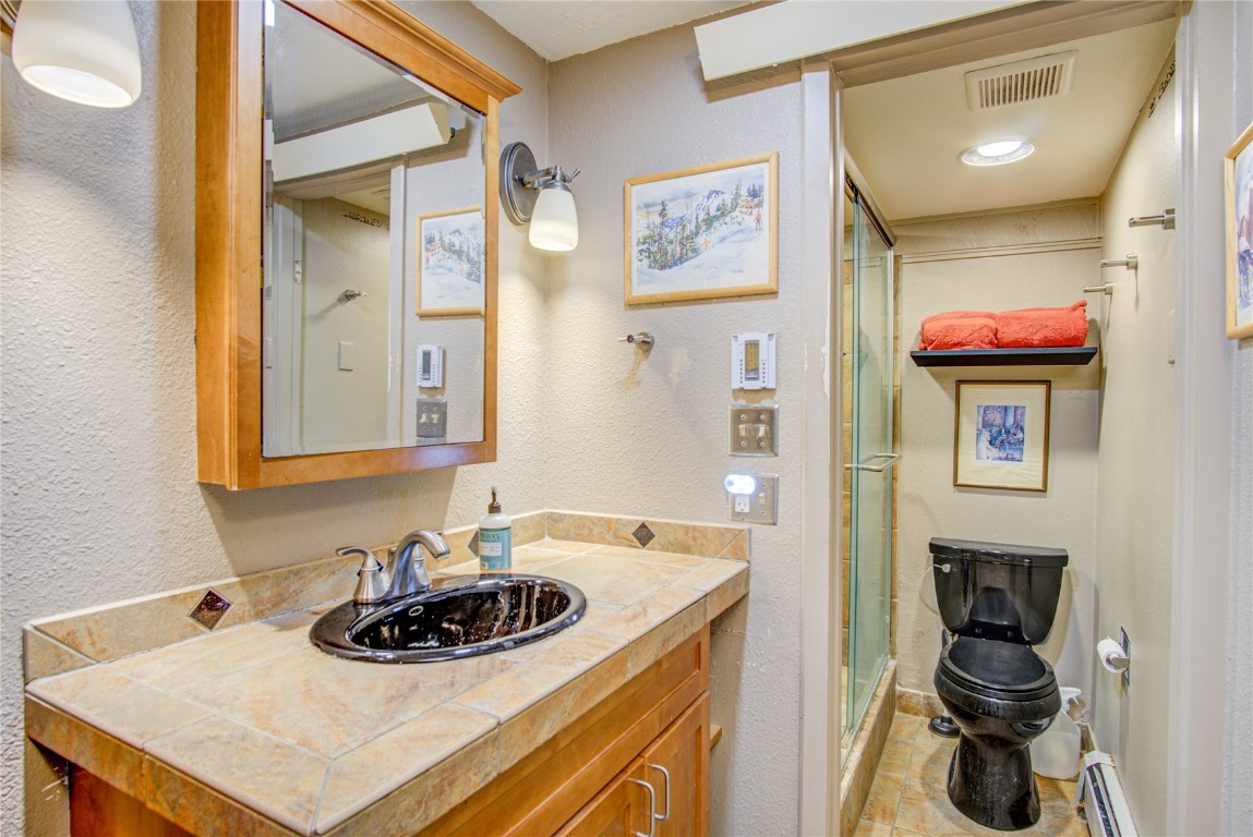 78 Guller Road, Unit 104 Copper Mountain, CO 80443 - Photo 10 of 15 a bathroom with a sink and a mirror