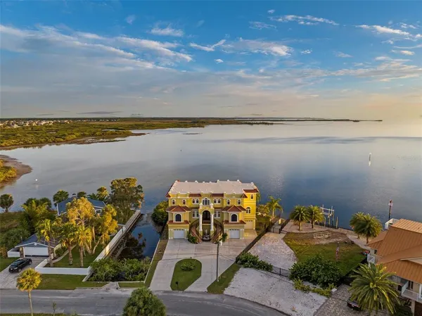 a view of a lake with outdoor space
