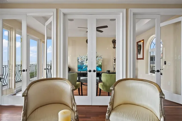 a park view with a bench and garden