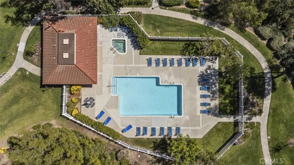 an aerial view of a house