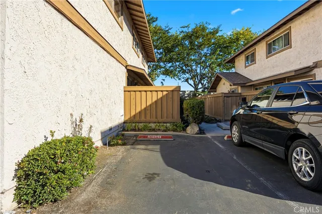a car parked in front of a house