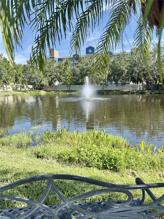 1050 Starkey Road, Unit 704 Largo, FL 33771 - Photo 20 of 27 a lake view with a yard and potted plants