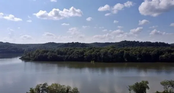 a view of lake with mountain