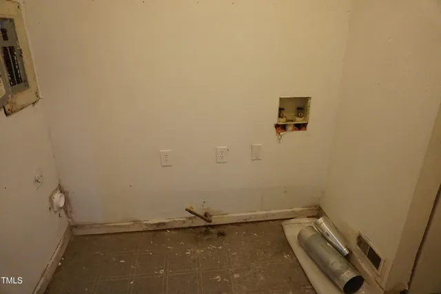 a view of a room with rack on the wall