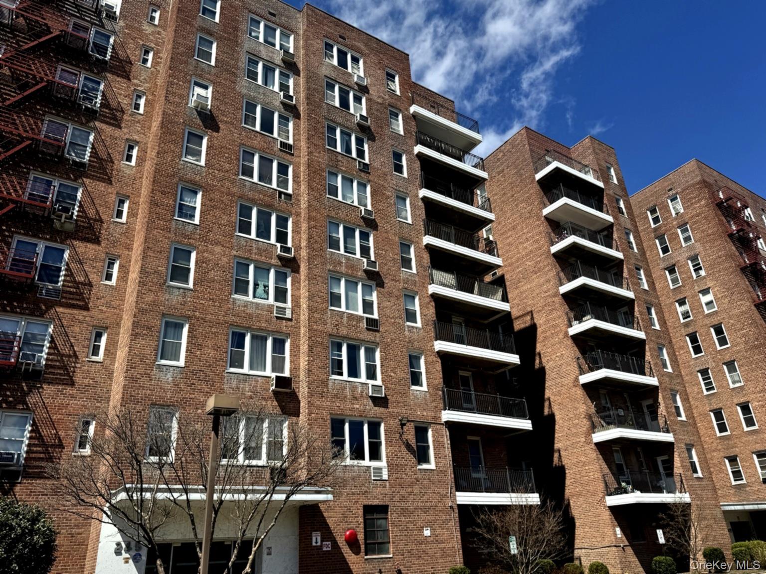 a front view of a building