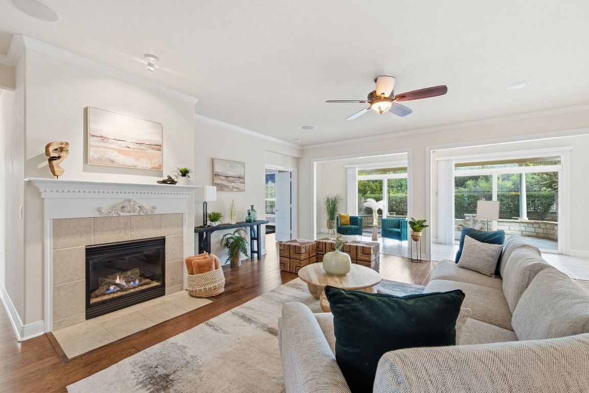 512 Armstrong Drive Georgetown, TX 78633 - Photo 6 of 40 a living room with furniture and a fireplace