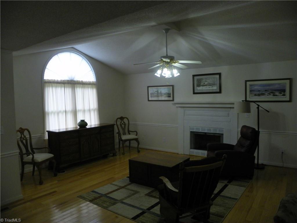 Den with cathedral ceiling