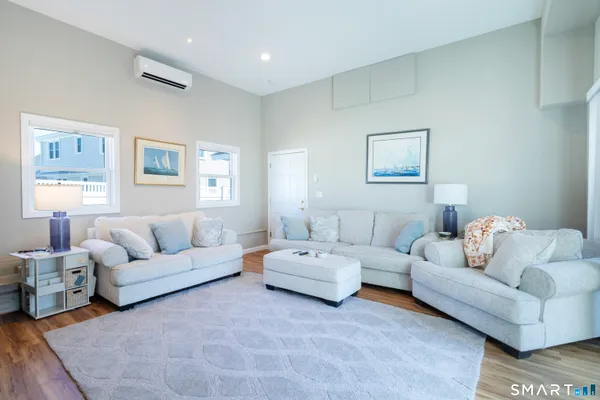 a living room with furniture and a couch