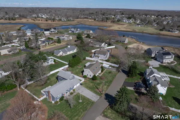 an aerial view of multiple house