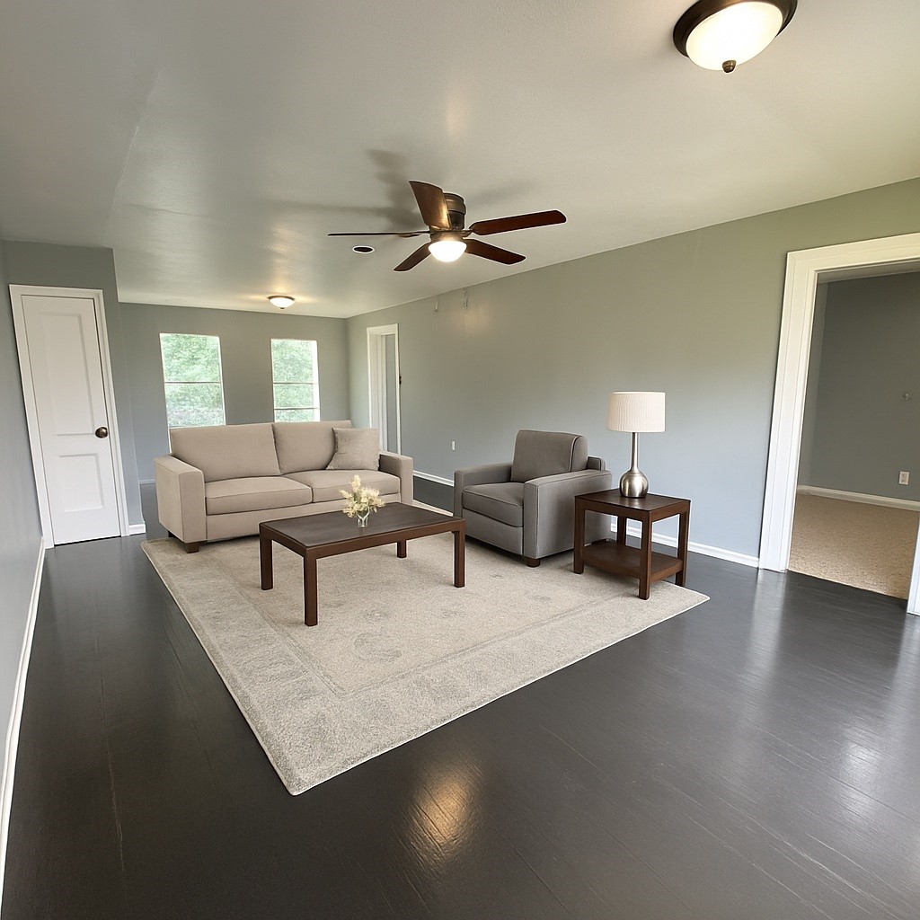 5254 Perry Street Houston, TX 77021 - Photo 2 of 16 a living room with furniture and a chandelier