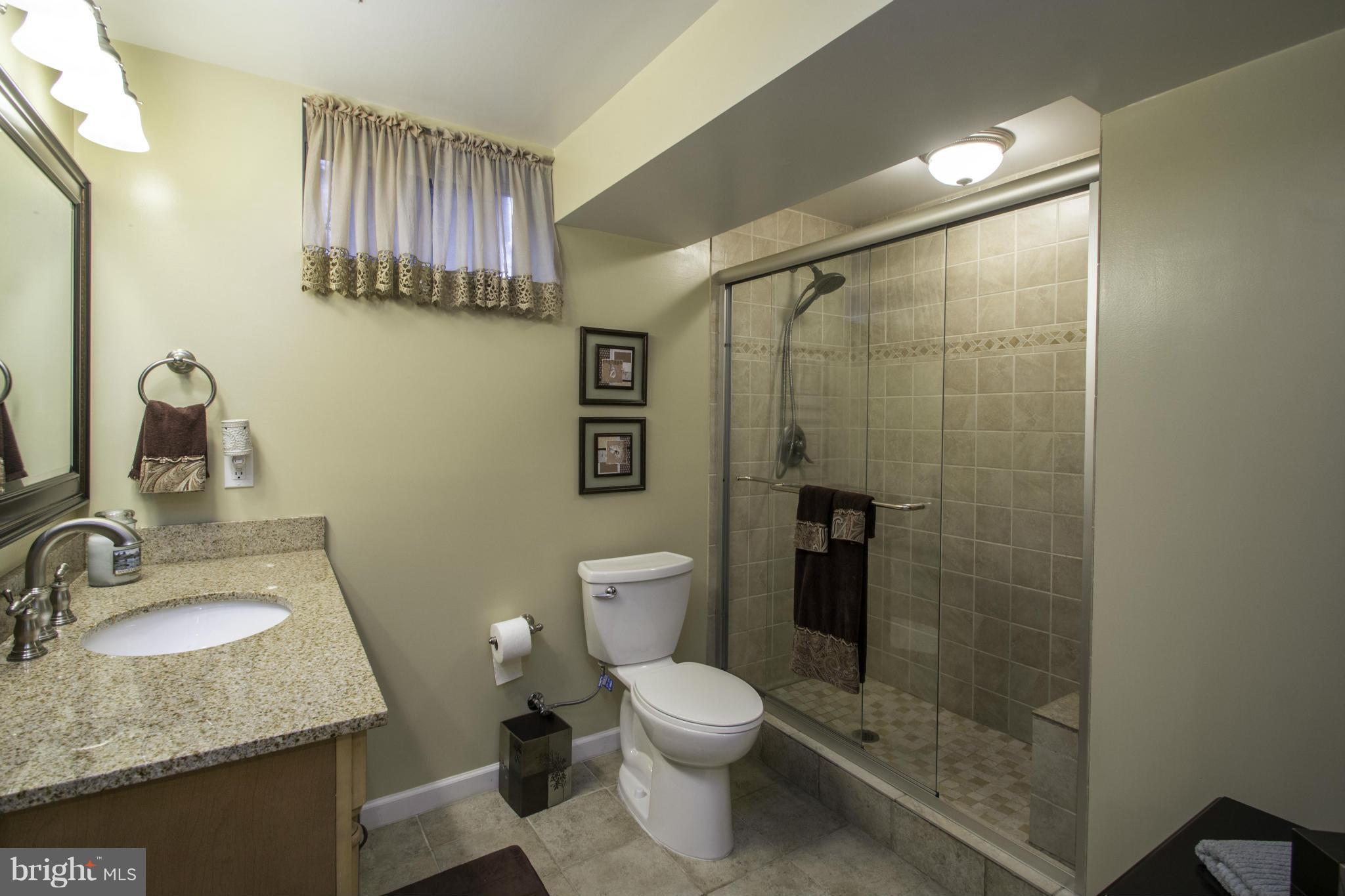 210 North Hammonds Ferry Road Linthicum, MD 21090 - Photo 22 of 30 a bathroom with a granite countertop sink toilet and shower