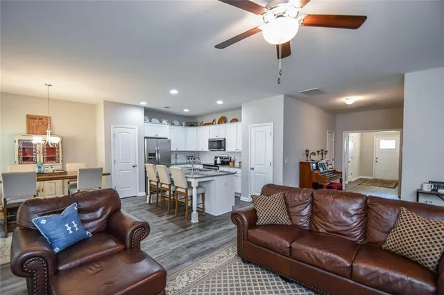 a workspace with furniture and a window