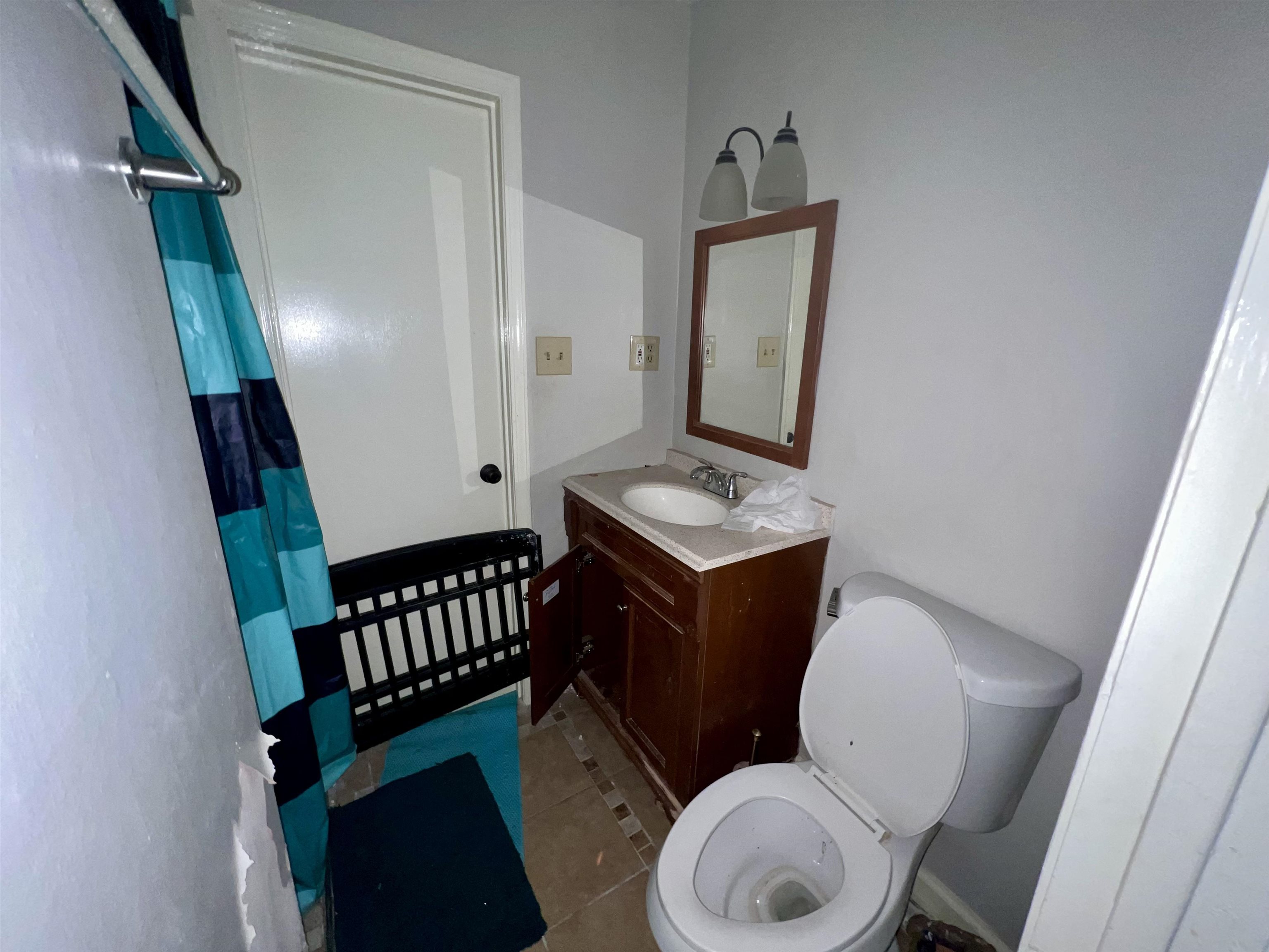 5573 Pleasant View Road, Unit 35 Memphis, TN 38134 - Photo 9 of 18 a bathroom with a toilet a sink a mirror and vanity