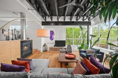 a outdoor living space with furniture