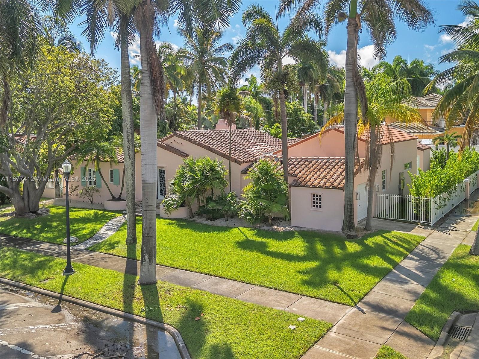 a view of a garden with pathway