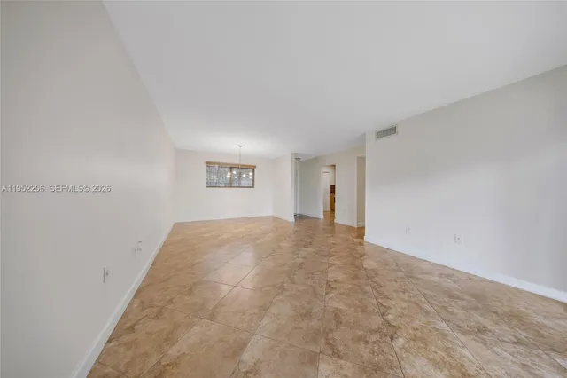 an empty room with closet