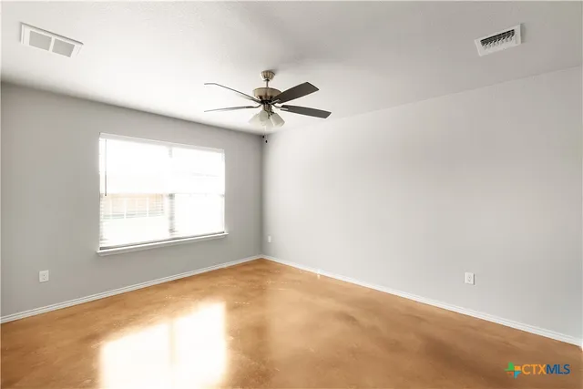 a bathroom with a sink vanity and a mirror