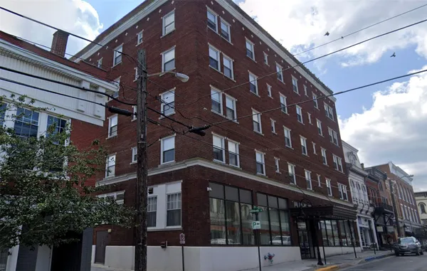 a front view of a building
