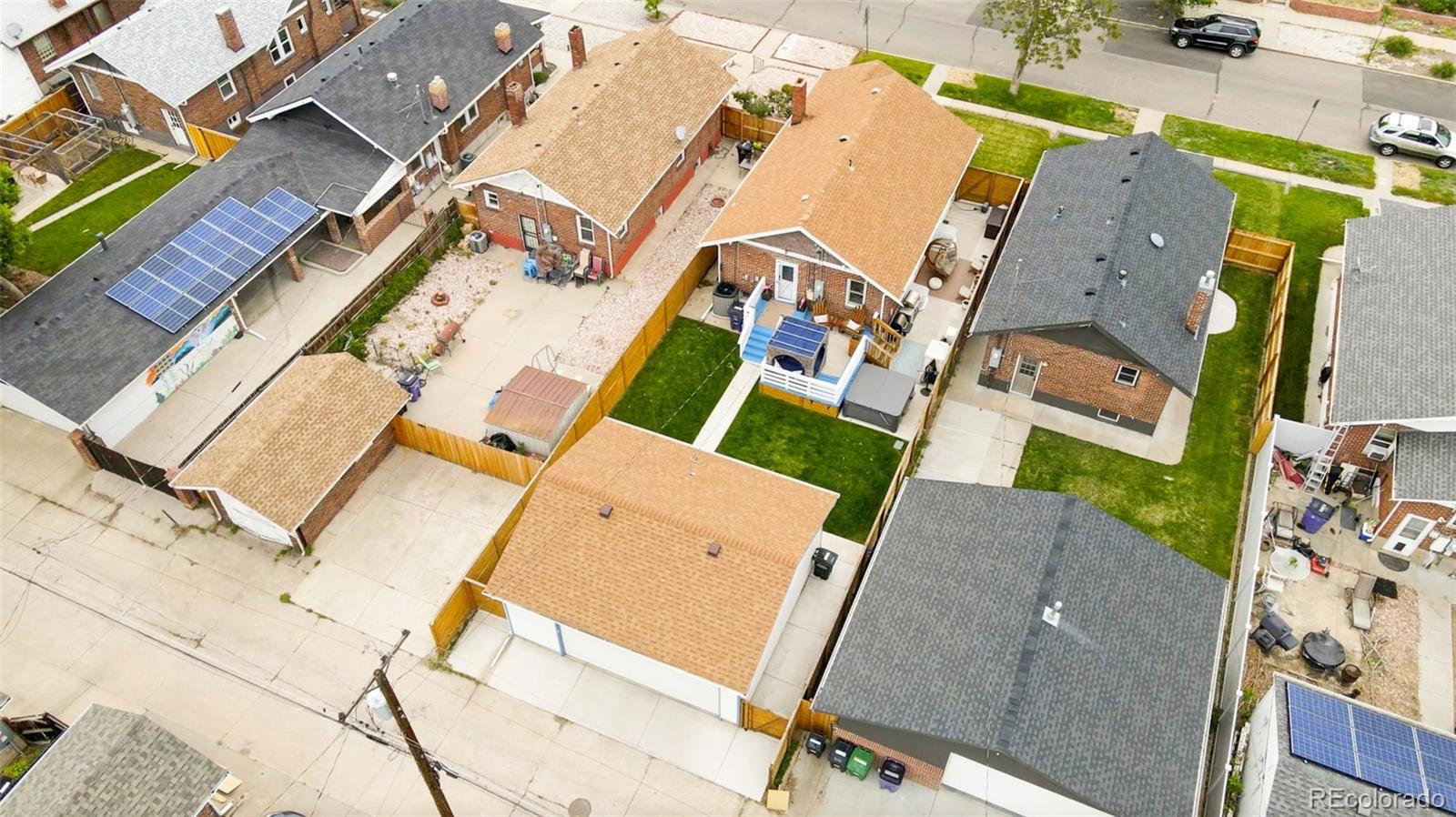 4319 Raritan Street Denver, CO 80211 - Photo 22 of 27 an aerial view of a building with pool and outdoor seating