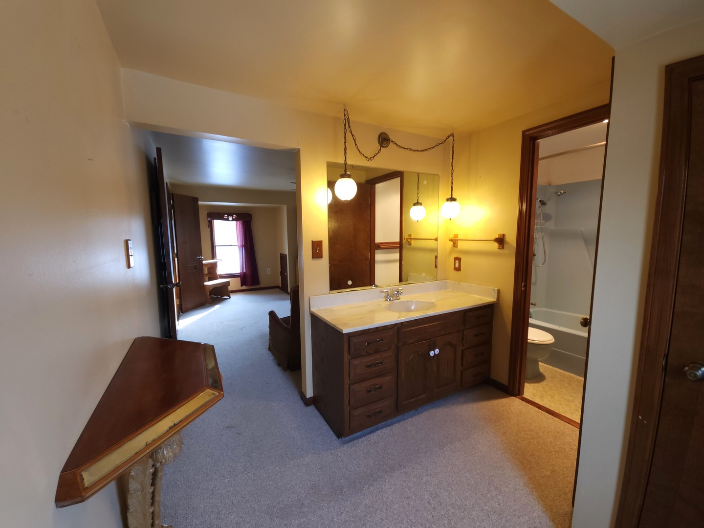 47 Route Maple Park Maple Park, IL 60151 - Photo 20 of 36 a bathroom with a double vanity sink and a mirror