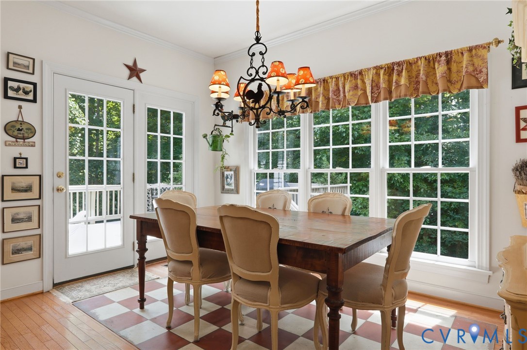 13424 Tipple Point Road Midlothian, VA 23114 - Photo 16 of 53 a view of a dining room with furniture window and wooden floor