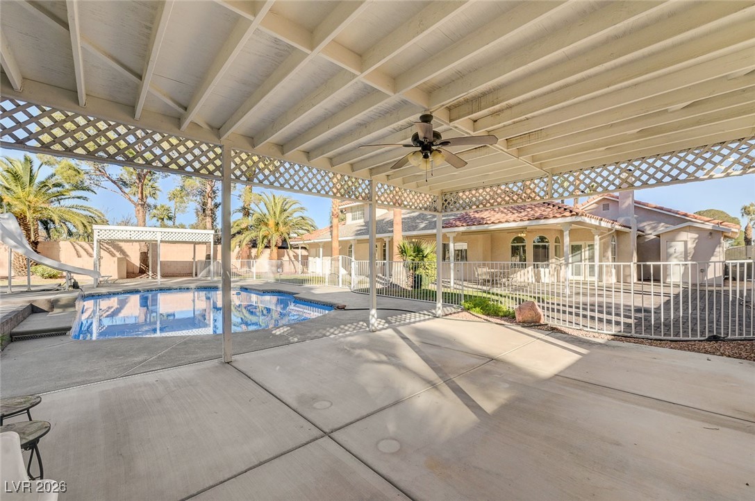 2955 El Camino Road Las Vegas, NV 89146 - Photo 85 of 99 View of patio / terrace featuring a ceiling fan