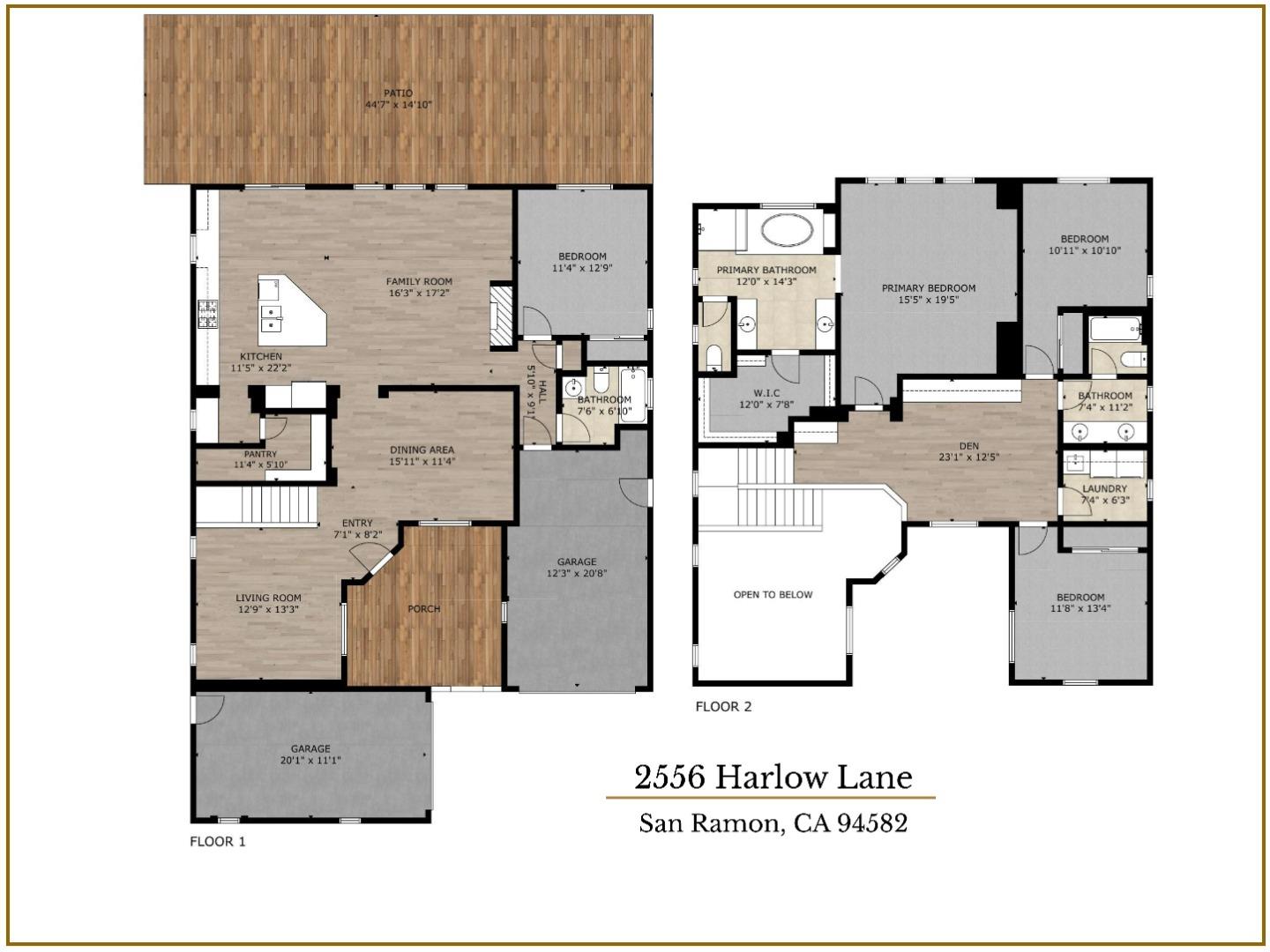 2556 Harlow Lane San Ramon, CA 94582 - Photo 60 of 62 a picture of a floor plan