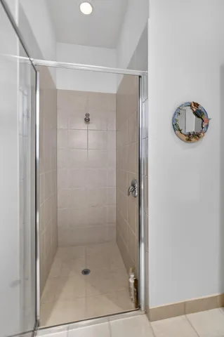 a view of a garden with a building in the background