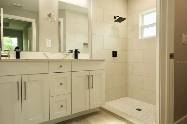 a bathroom with a shower