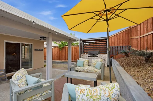 a house view with a seating space