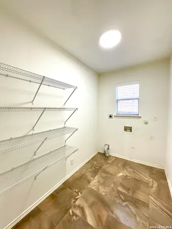 a view of a room with storage