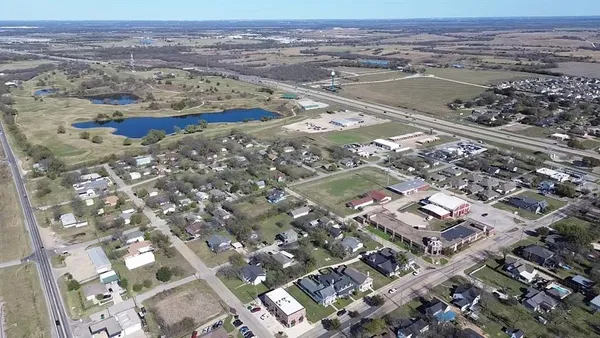 an aerial view of a city