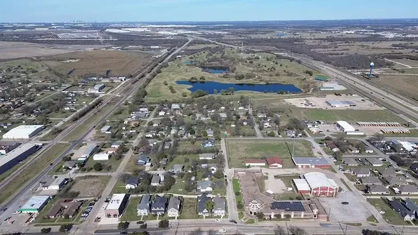an aerial view of a city
