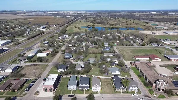 an aerial view of a city