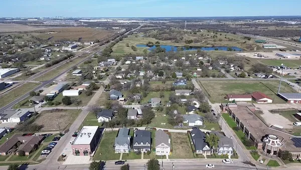 an aerial view of a city