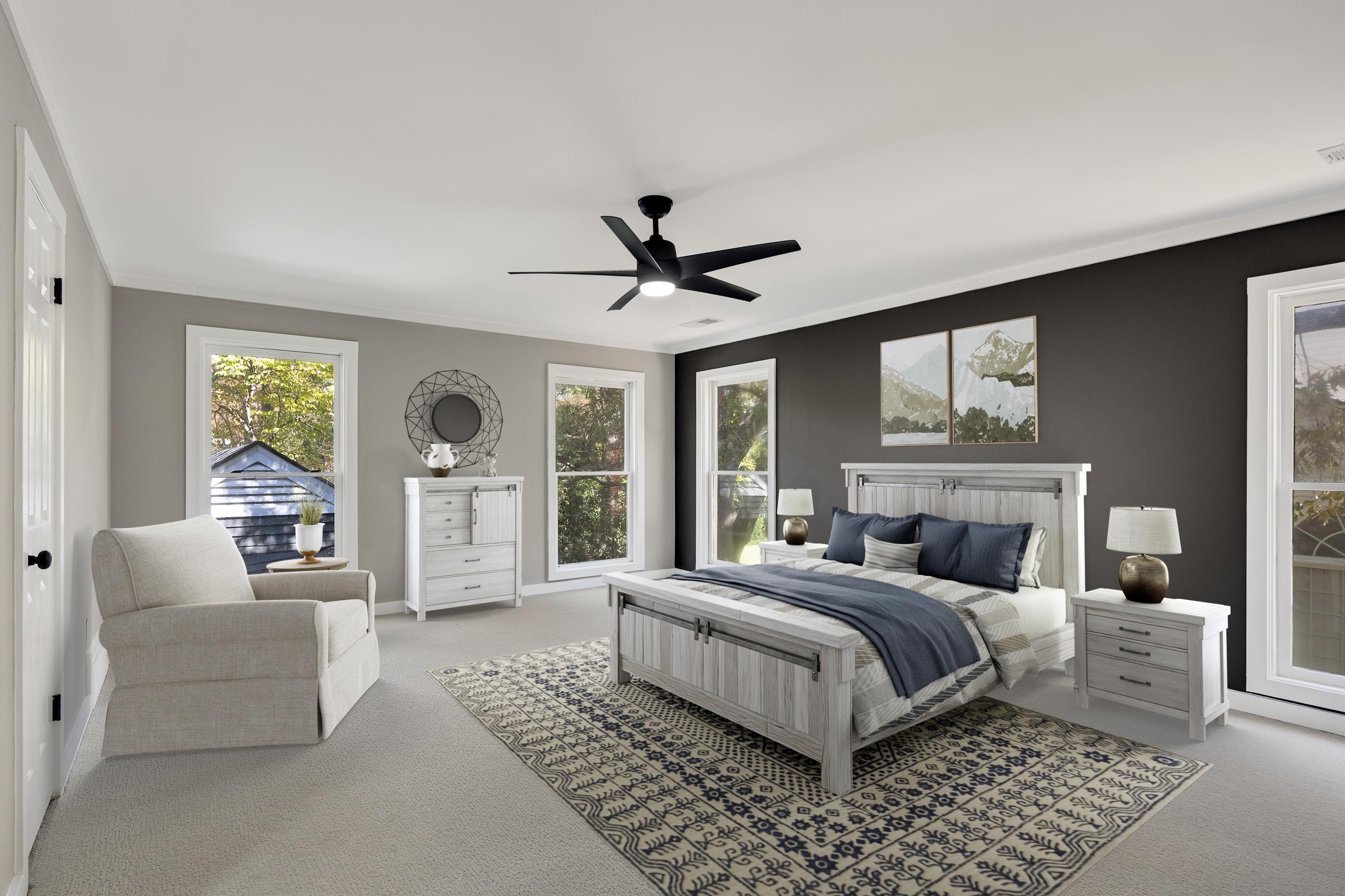 6380 Kirby Ridge Cove Memphis, TN 38119 - Photo 29 of 40 Carpeted bedroom with ornamental molding and a ceiling fan