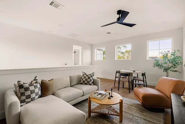 a living room with furniture