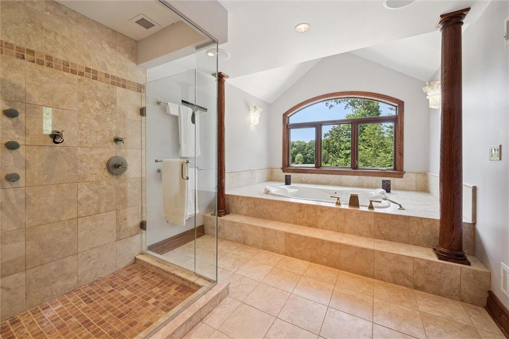 1653 Chapel Ridge Mars, PA 16046 - Photo 20 of 50 a spacious bathroom with a large tub a shower and view