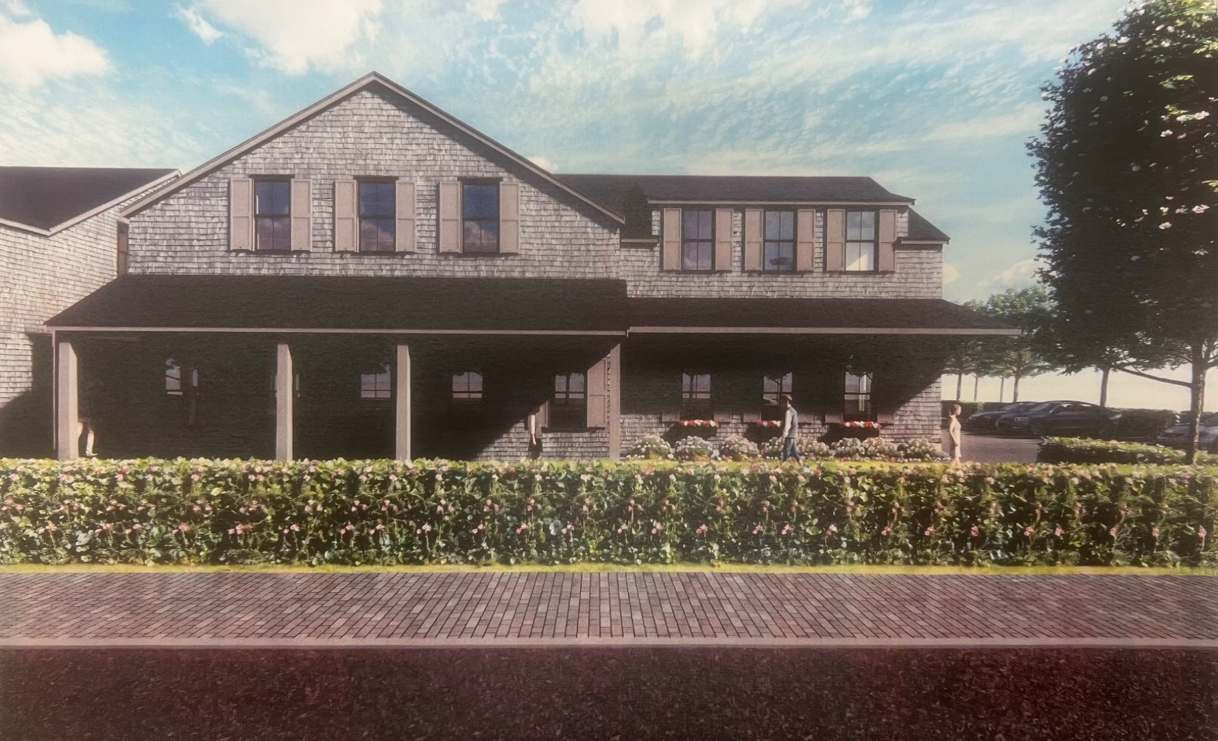 13 Nancy Ann Lane Nantucket, MA 02554 - Photo 3 of 5 a front view of a house with lots of green space and porch