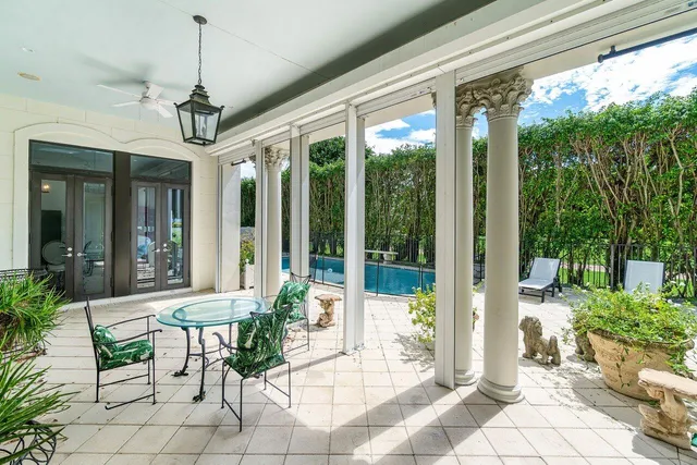 a outdoor space with furniture