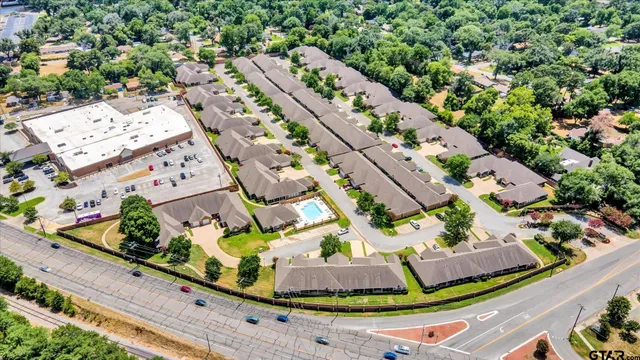 an aerial view of a city