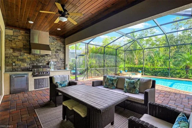 a outdoor space with furniture